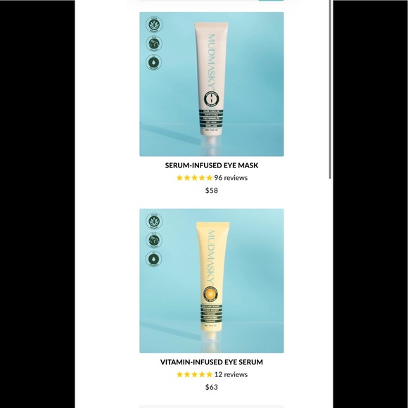 Mudmasky Eye Serum and Eye Mask set! Brand new and sealed!